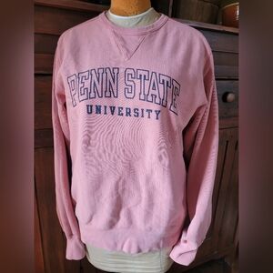 Champion Penn State Reverse Weave Pink Crew Neck Long Sleeve Sz MED